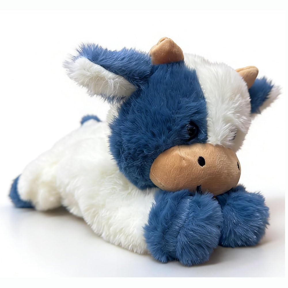 YUKOUQIAN cute blue cow plush 10-inch cuddle buddy for kids