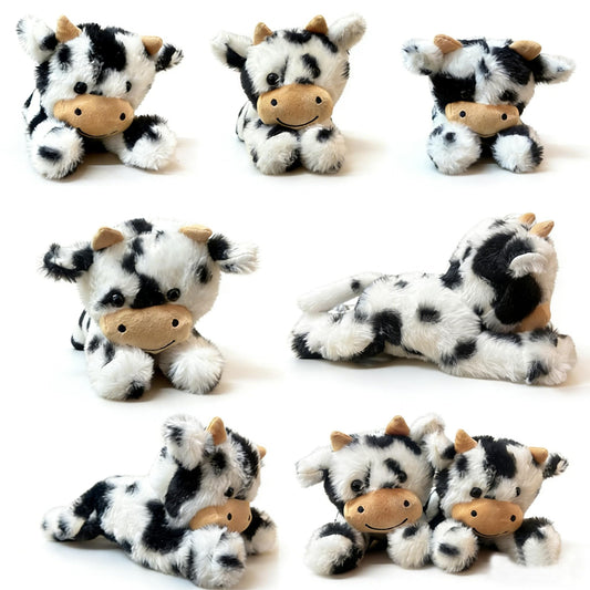 YUKOUQIAN cute cow plush front view with soft, hug-worthy fur