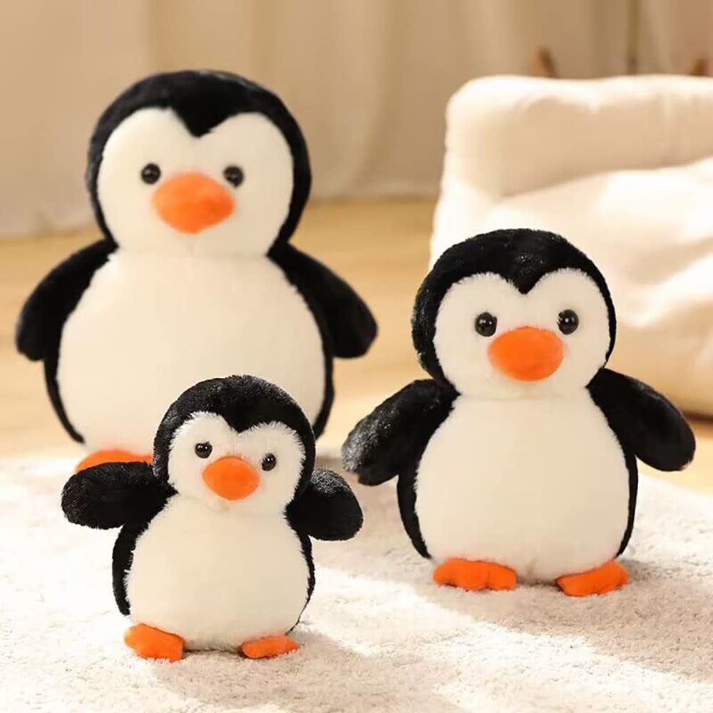 YUKOUQIAN penguin plush by bookshelf, inviting bedtime routines.