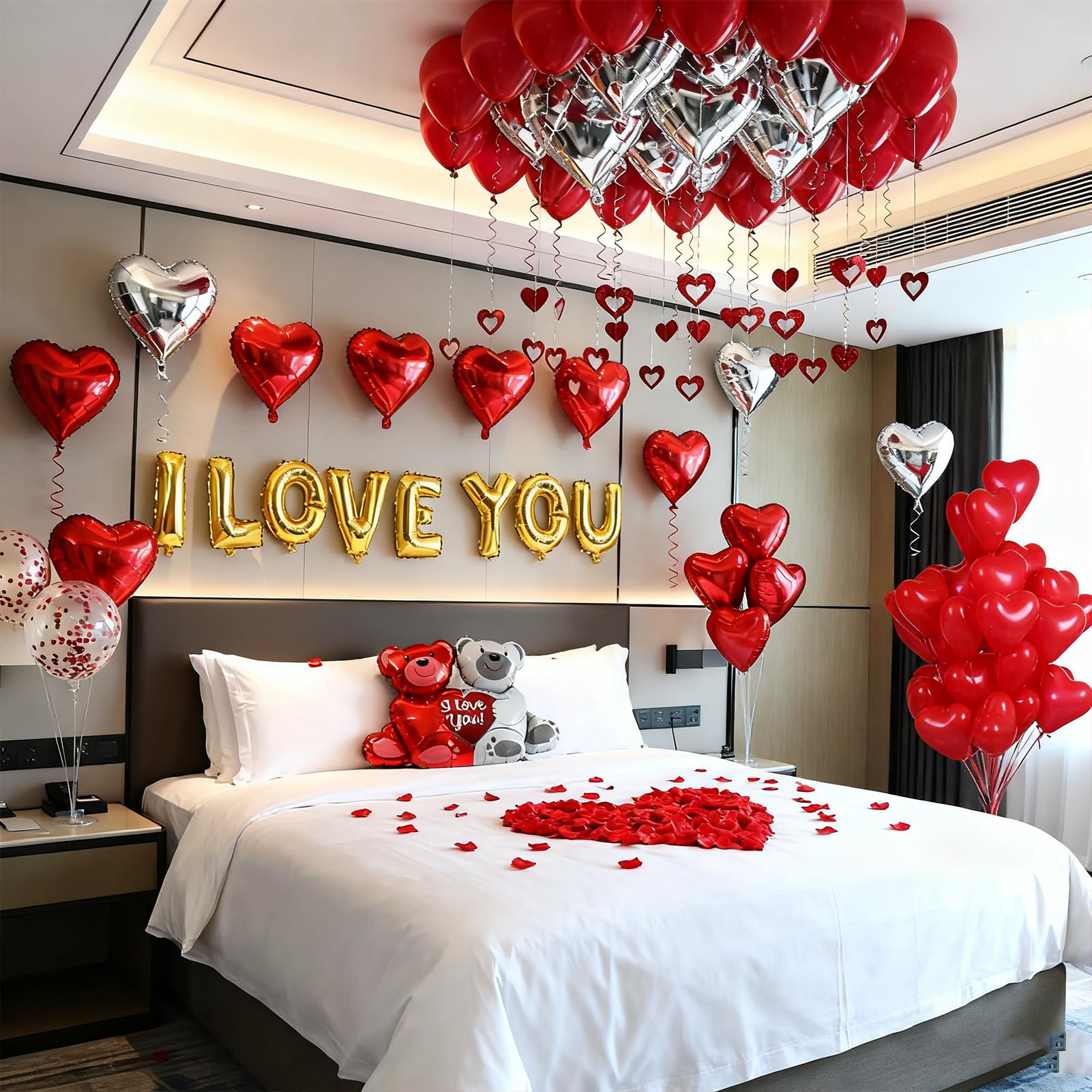 YuleFang 27in Love Bear foil balloon as a centerpiece statement