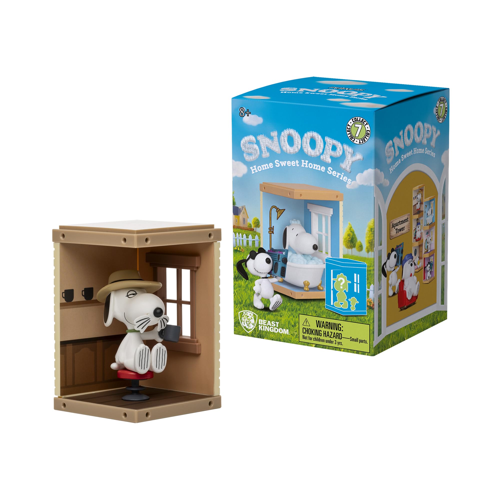 YuMe Snoopy Nap Together with Woodstock, cozy nap scene on a bedside shelf.