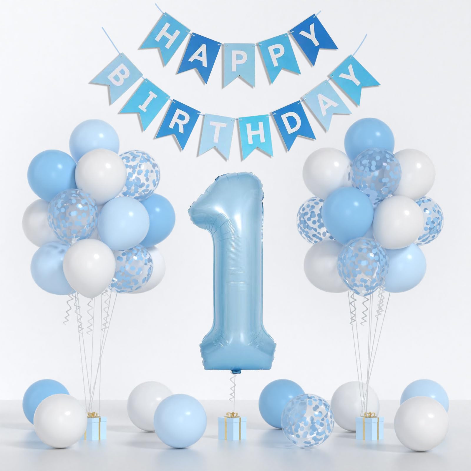 Yumiche 40-inch blue number 1 balloon as bold focal point for first birthday decor