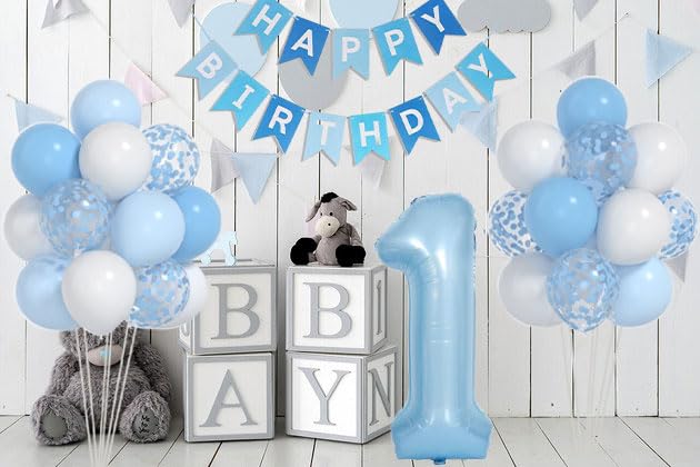Yumiche light blue 12-inch balloons provide balanced party color pops