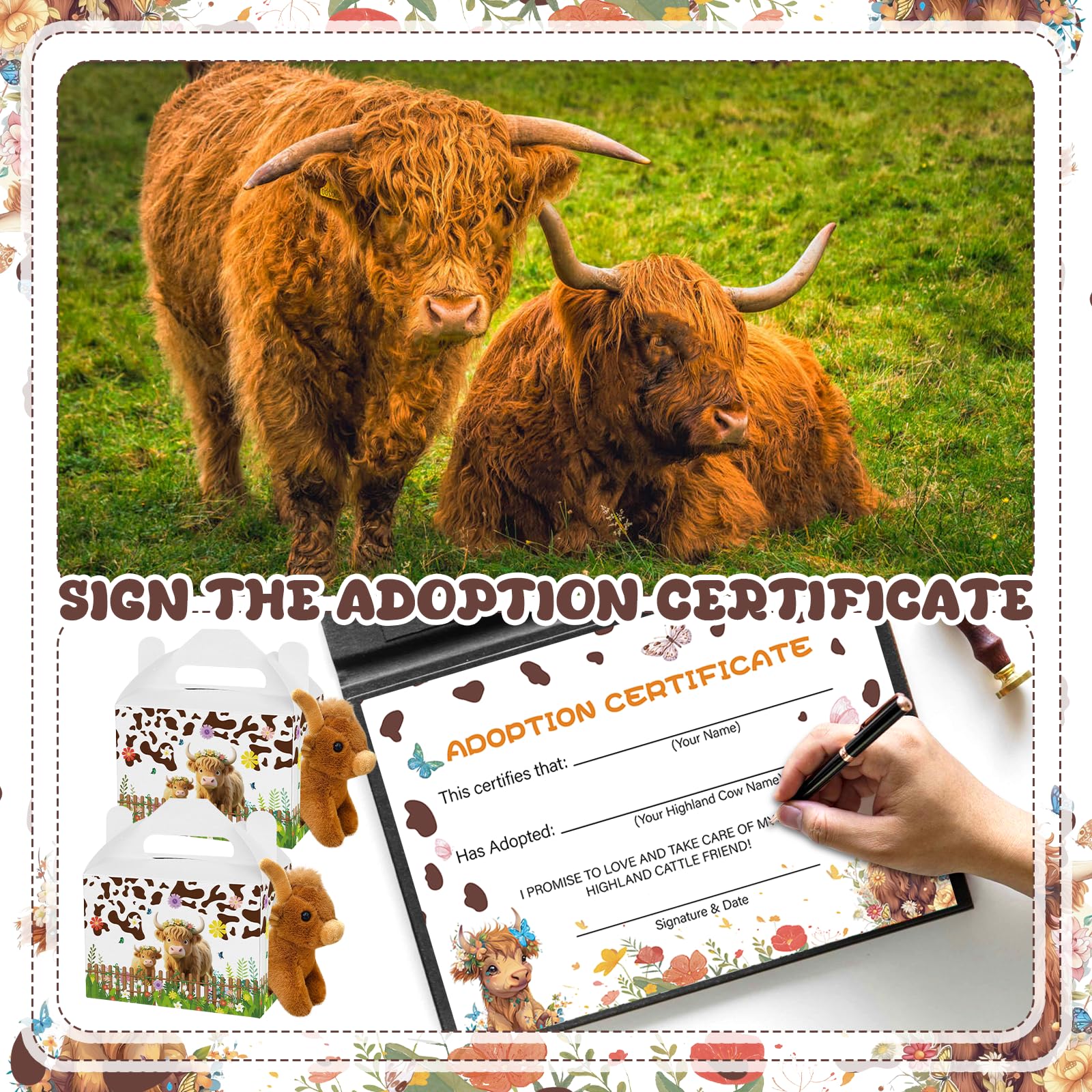Yuminefeety adoption sign adds ceremony and photo-worthy decor.
