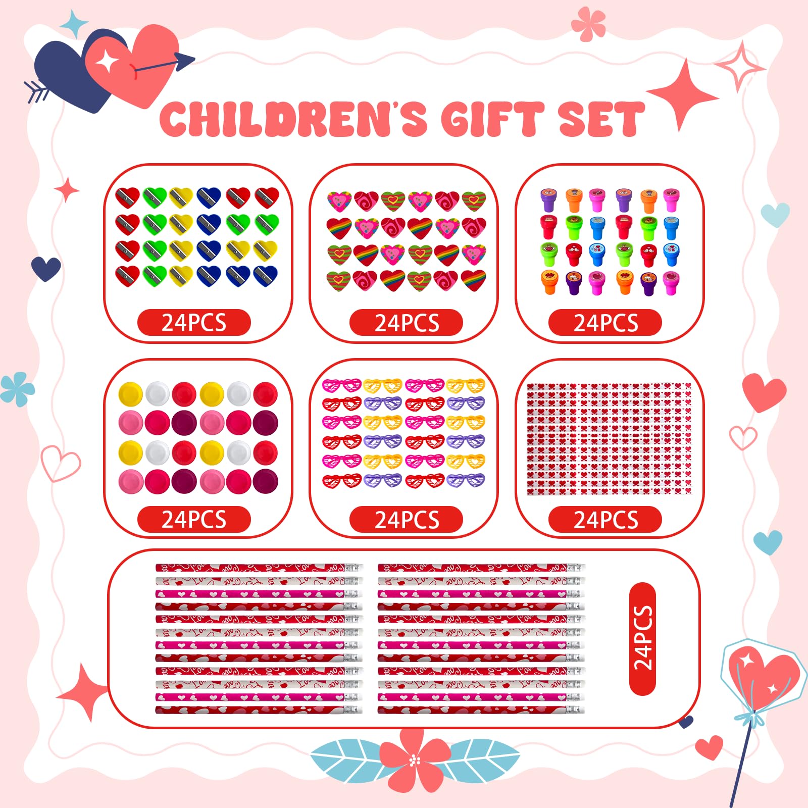Yuminefeety giant-lollipop stationery set with erasers for colorful learning activities.