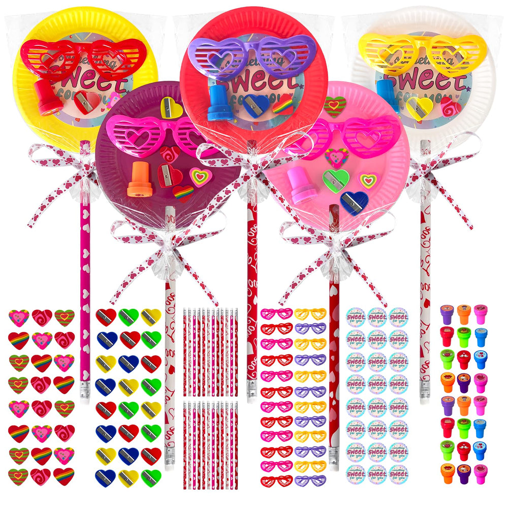Yuminefeety giant-lollipop stationery set with pencils for classroom gifts and party favors.