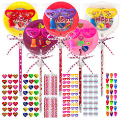 Yuminefeety giant-lollipop stationery set with pencils for classroom gifts and party favors.