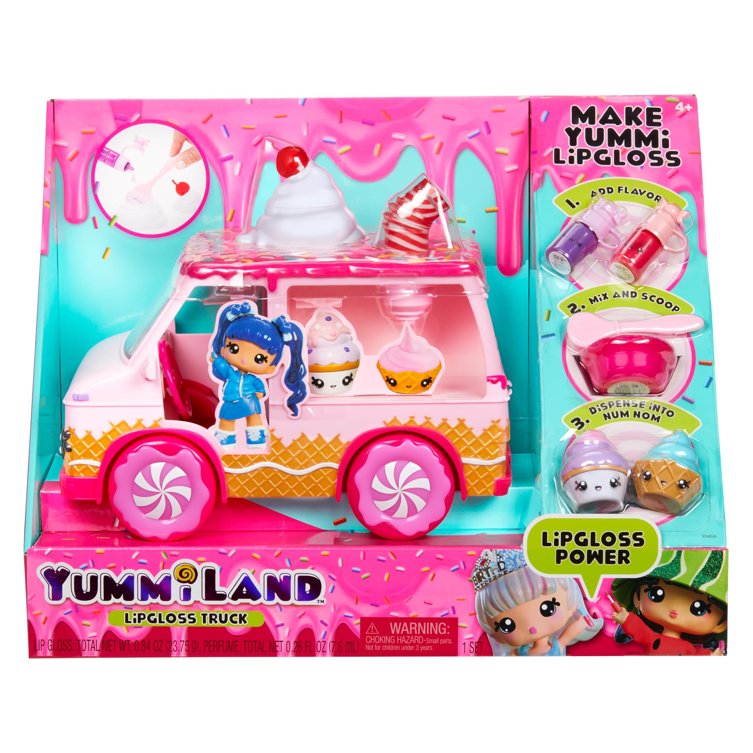 Yummiland Lip Gloss Truck straw dispenser enabling quick gloss dispenses