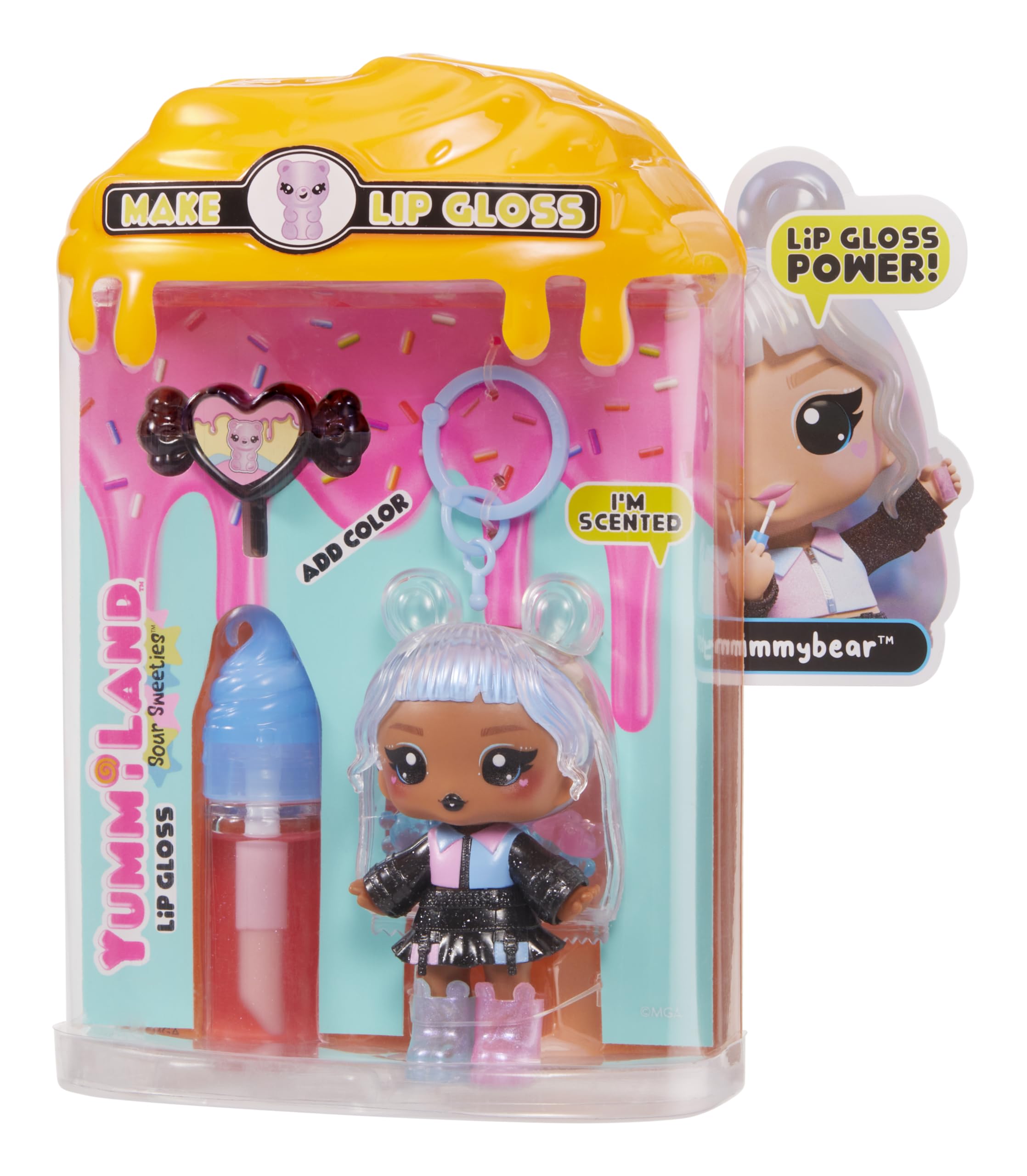 Yummiland scented character doll matches gloss fragrance for cohesive play.