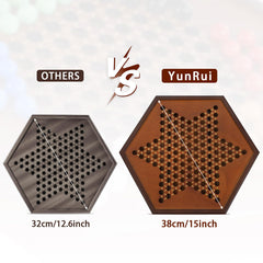 YUN RUI Chinese Checkers board with built-in drawer for storage.