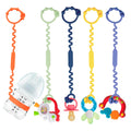 Yunaeduo toy straps secure toys to stroller, preventing drops during walks.
