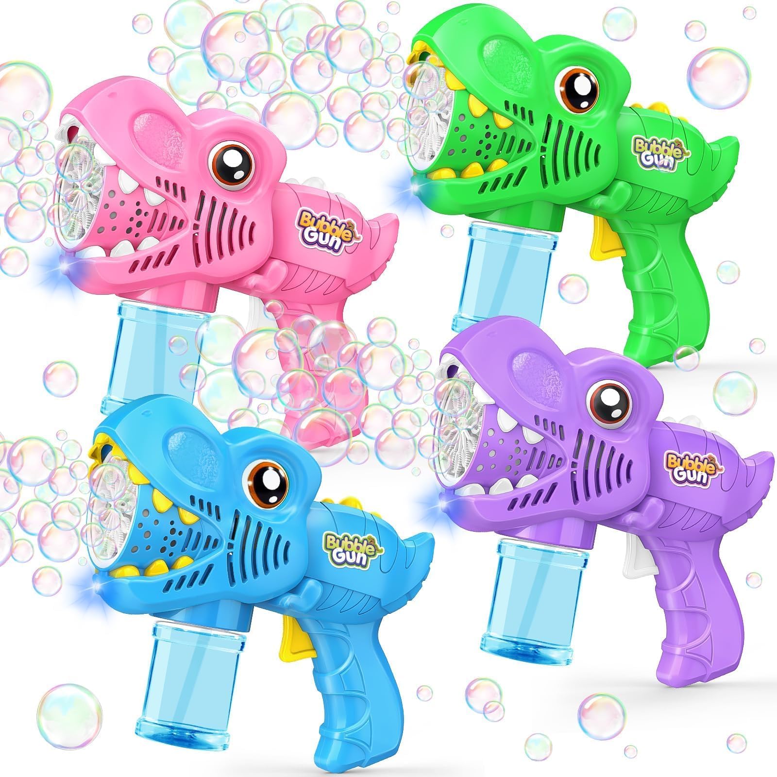Yunaking 4-pack bubble gun set for backyard fun and group play.