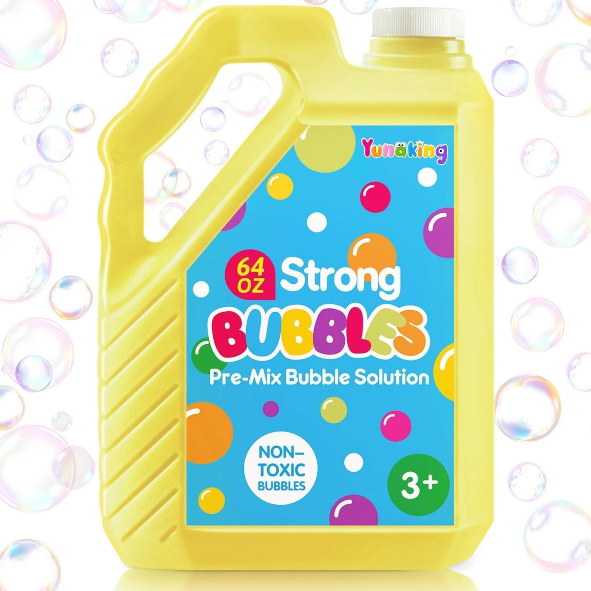 Yunaking 64oz bubble solution refill ready to use for instant bubble play