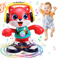 Yunaking Dancing Cat toy with music lights captivates baby during playtime.