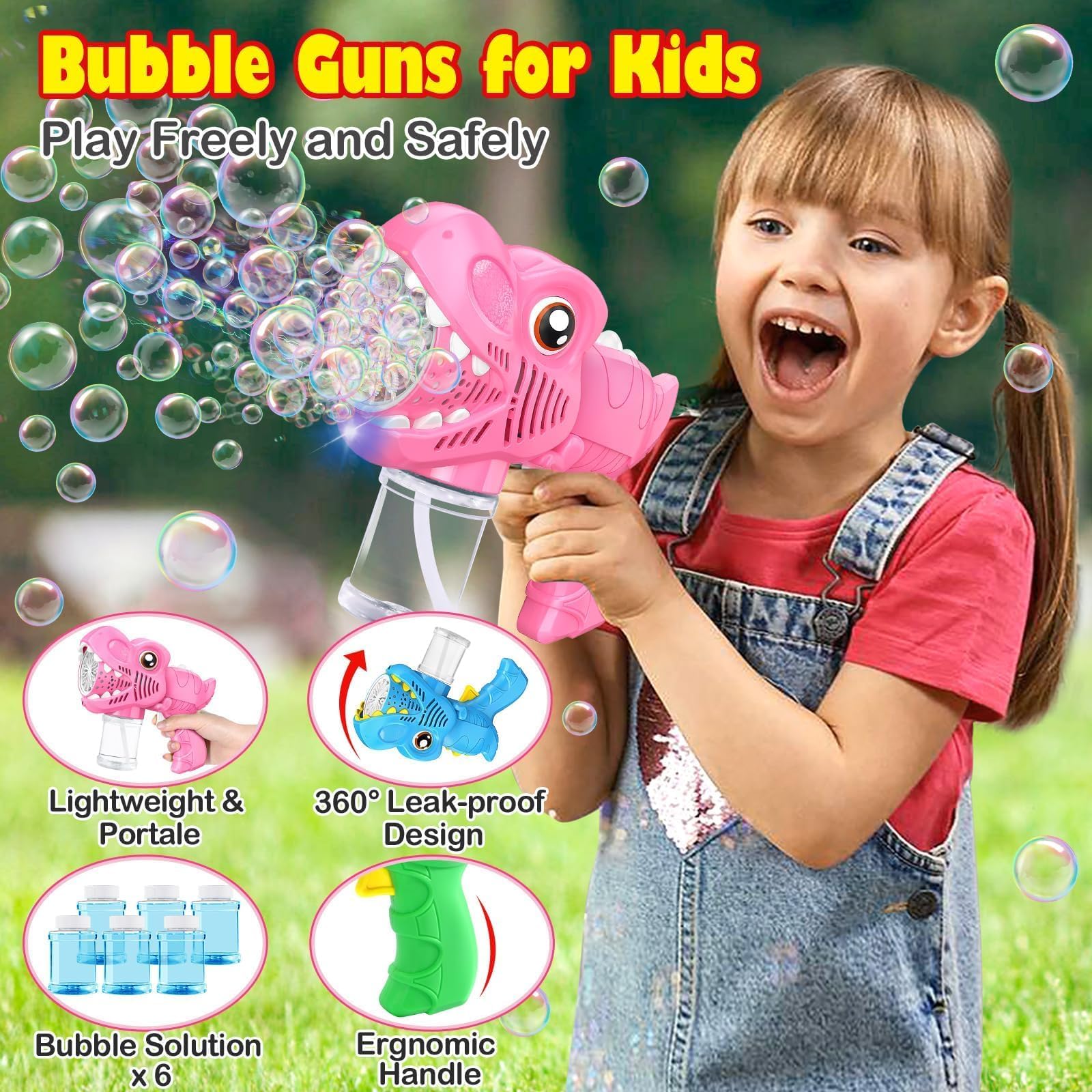Yunaking bubble gun triple-color packaging shown for gifting