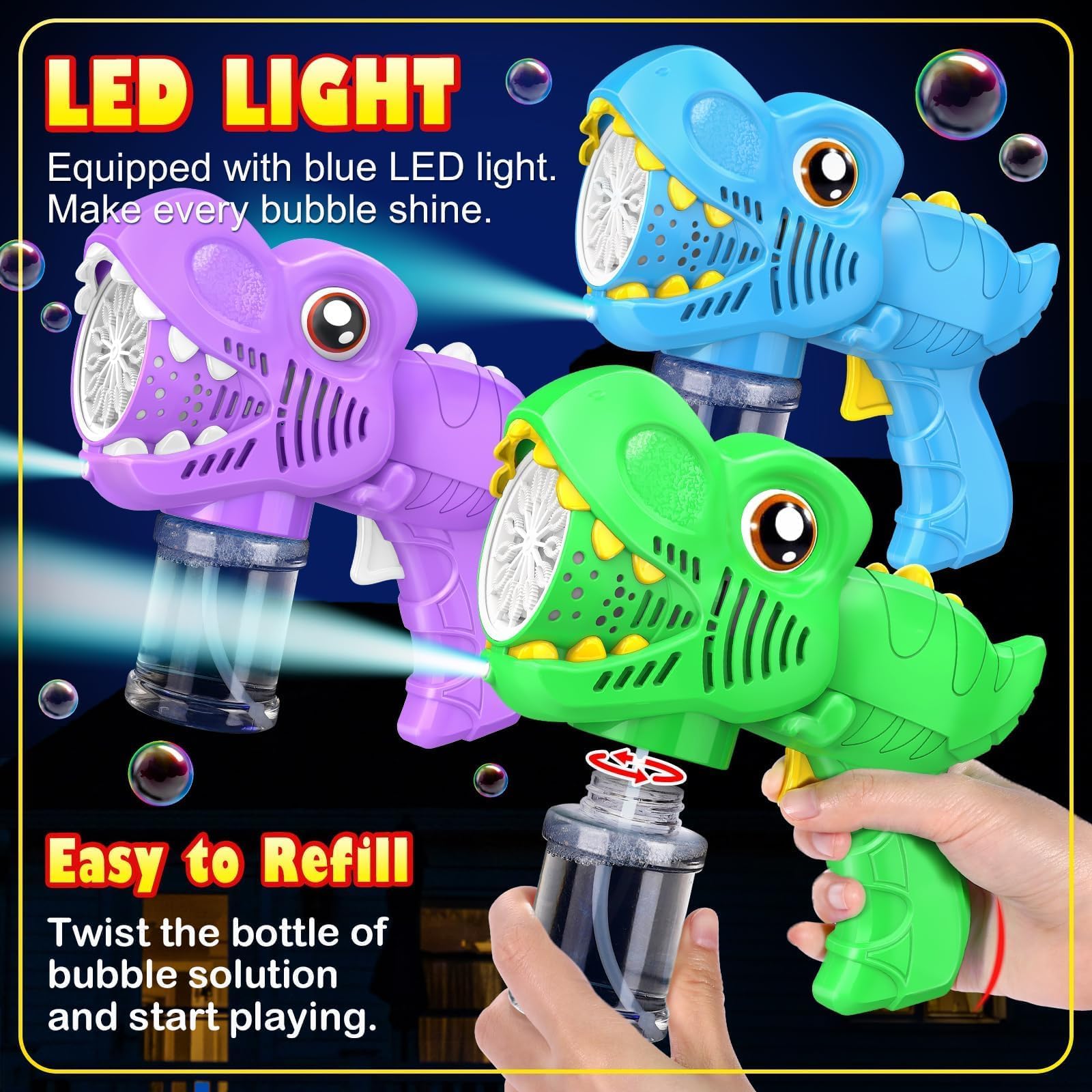 Yunaking outdoor kids toy with rechargeable battery for continuous bubble fun