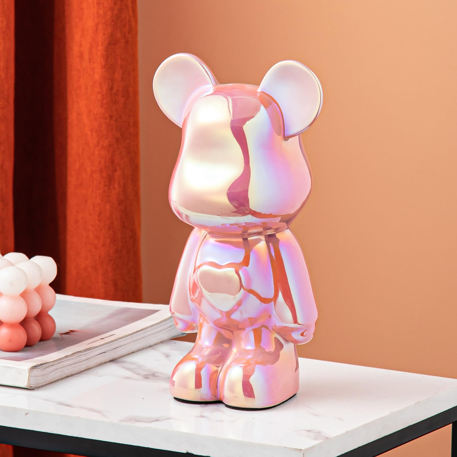 Yundu ceramic piggy bank bear face for kids; durable and adorable.