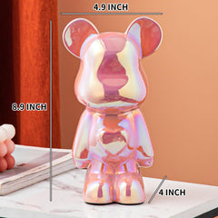Yundu pink love bear decor piggy bank; perfect room accent.