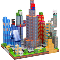 YUNGOWN spider-theme magnetic blocks for creative city-building play