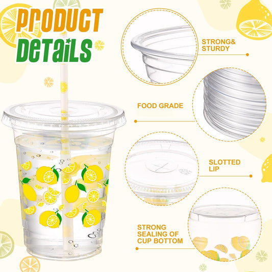 Yungyan 16oz lemonade cups with lids for easy serving