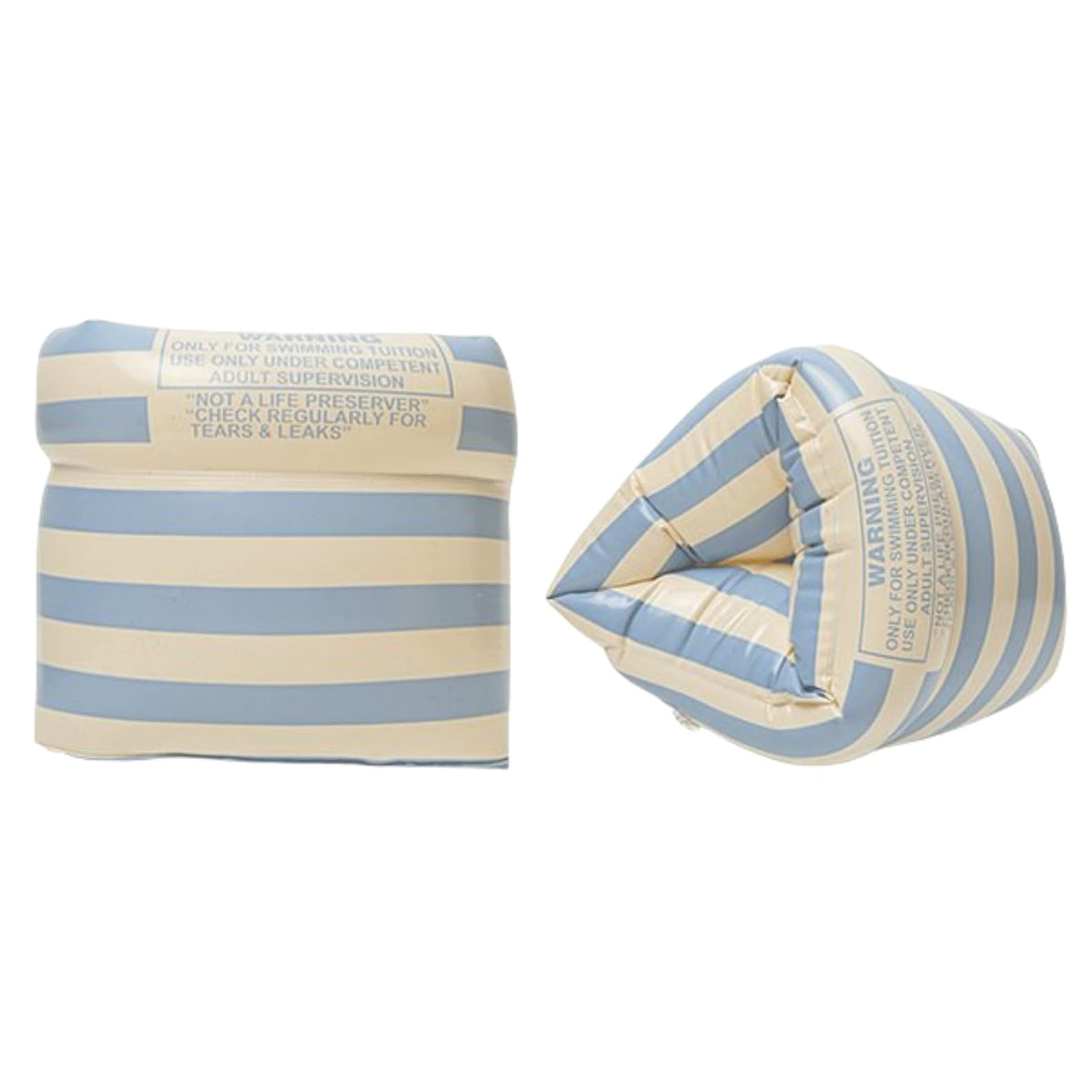 YUNLOVXEE arm floaties blue striped front view provide buoyant support for confident pool play.