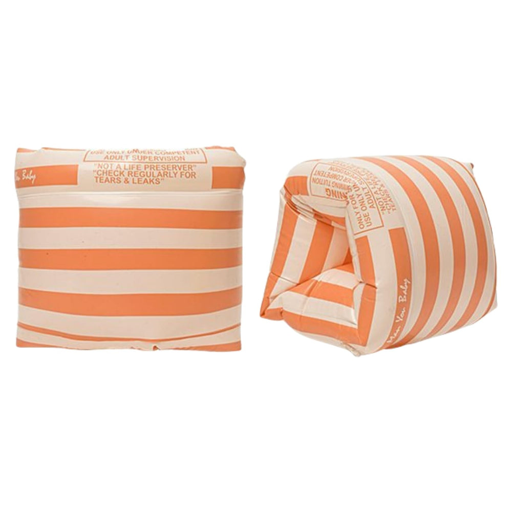 YUNLOVXEE arm floaties with vintage stripe design for buoyant pool fun