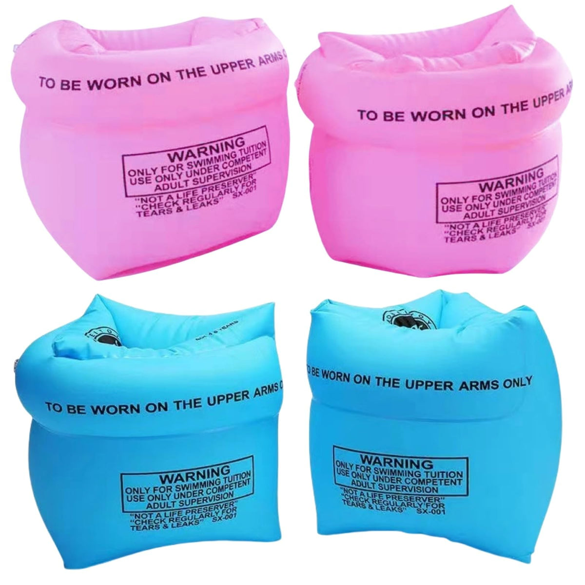 YUNLOVXEE arm floaties pink pack on arms for easy swimming learning.