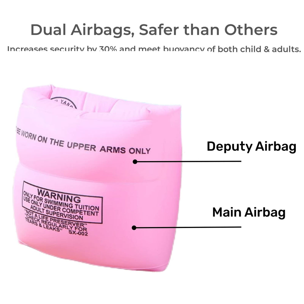 YUNLOVXEE soft-material arm floaties protect delicate skin during pool play