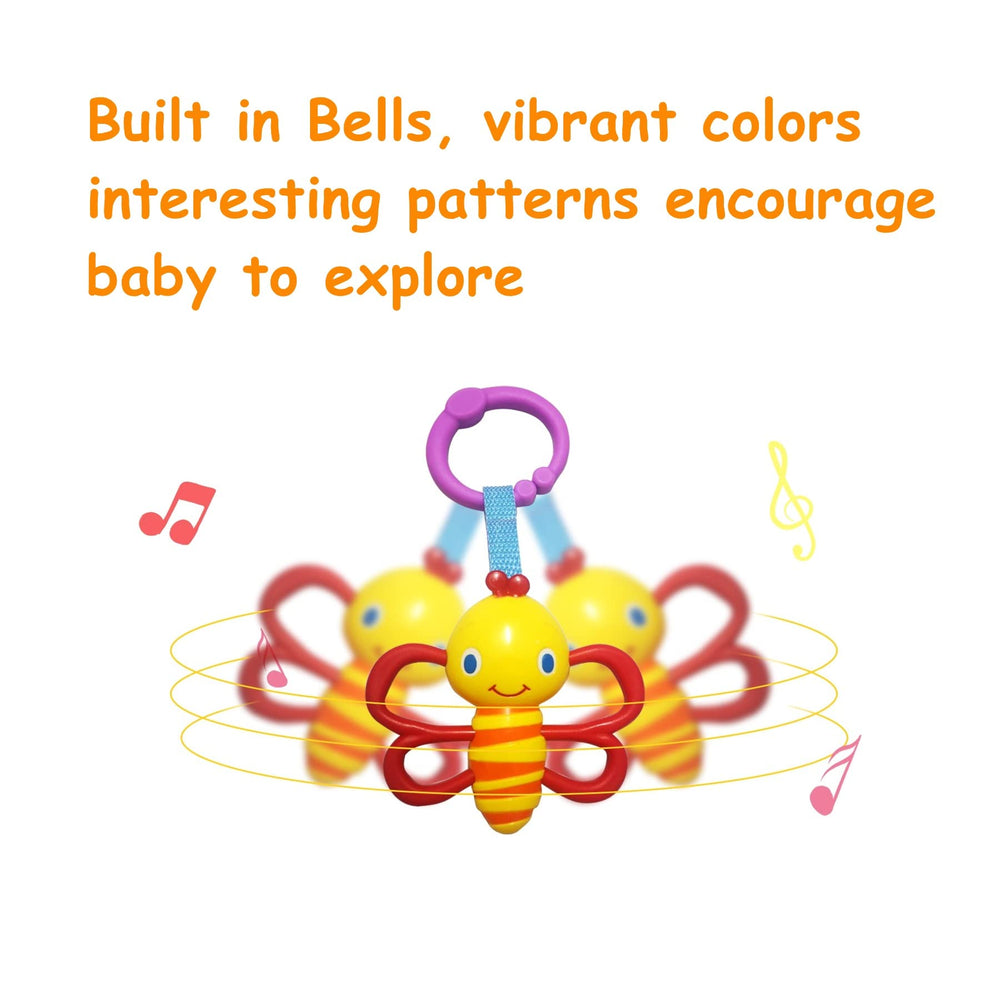 YUNLOVXEE bee rattle adds gentle sounds for baby hearing and tactile exploration.