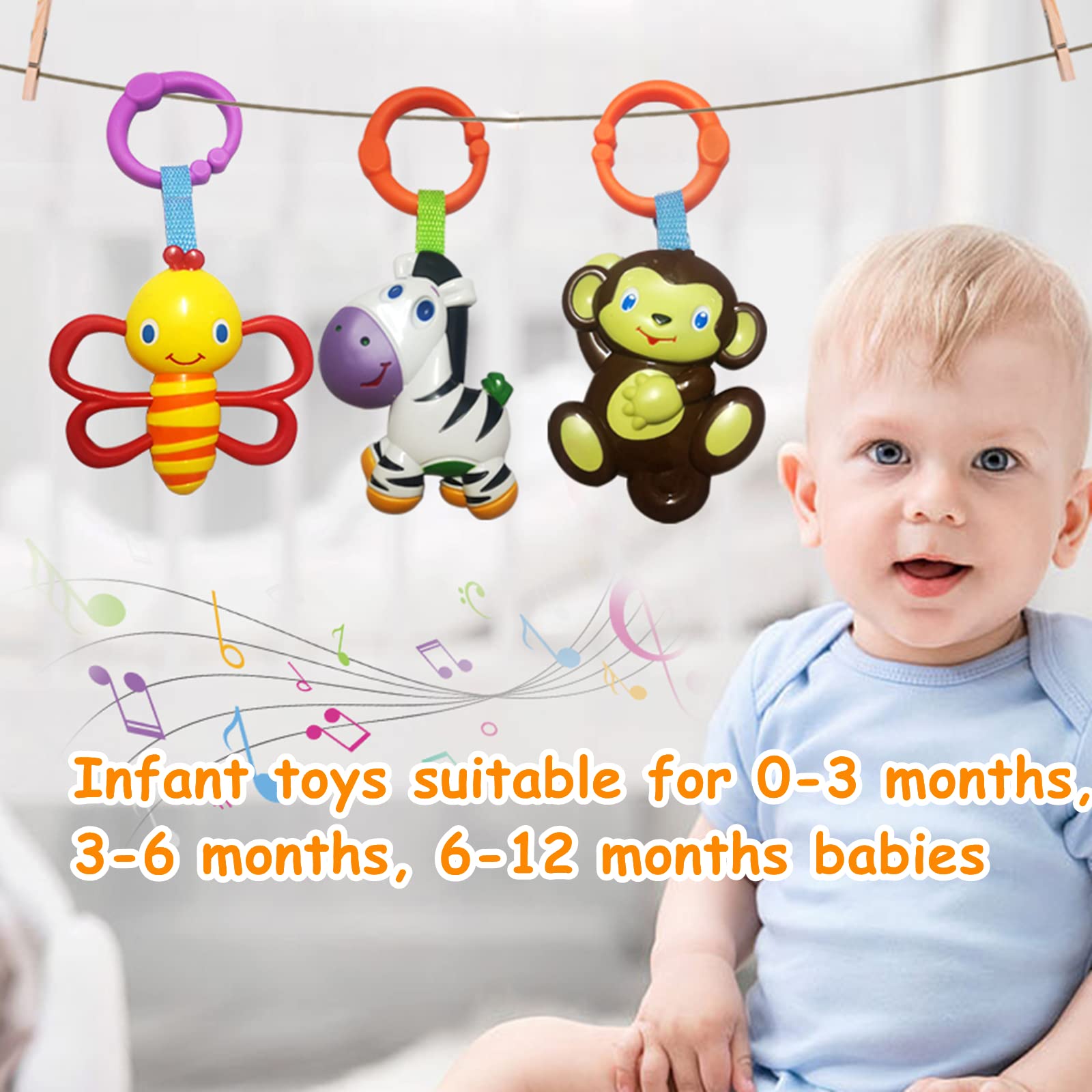 YUNLOVXEE color blue rattle complements outfits while encouraging engagement.