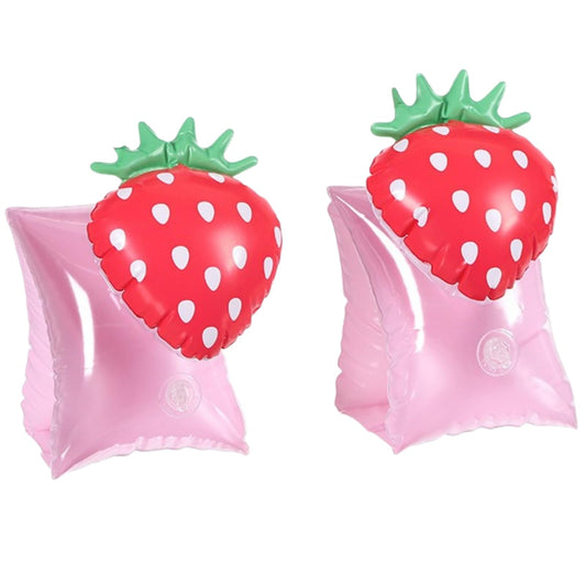 YUNLOVXEE Watermelon arm floaties front view for safe swimming fun.
