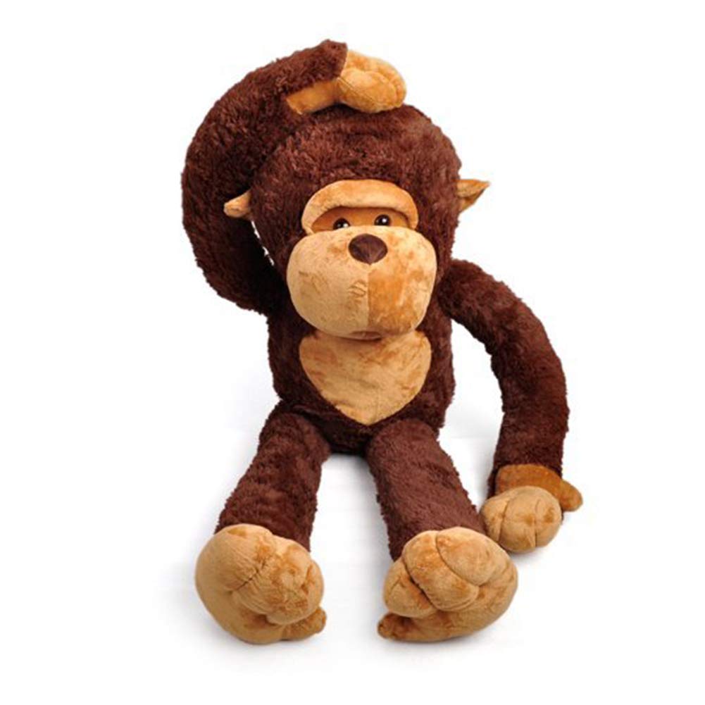 YunNasi large stuffed monkey in hugging pose, perfect couch pillow and decor accent