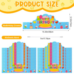 Yunsailing blue birthday crowns elastic-band closeup, comfortable fit for most kids at play.