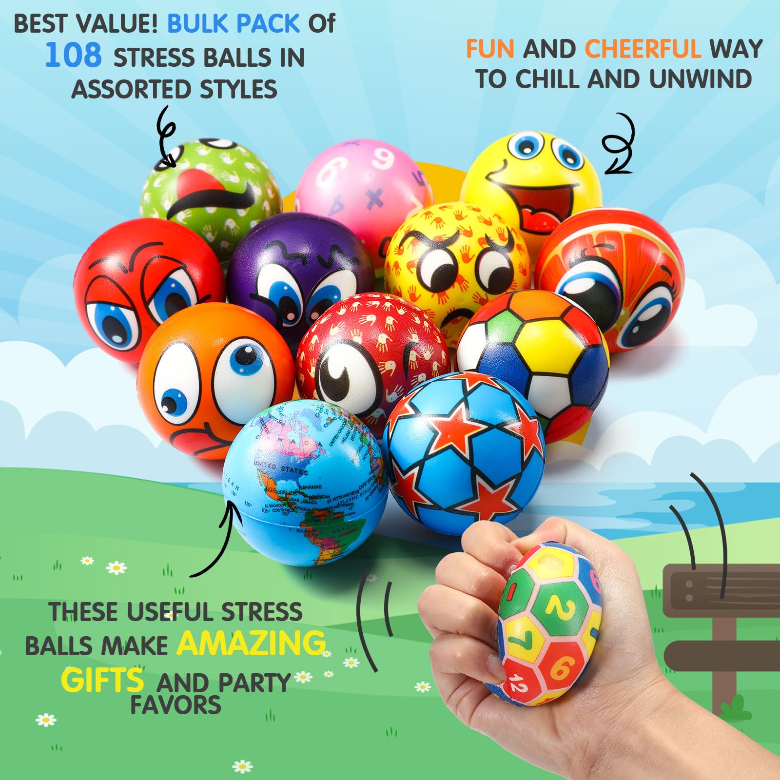 Yunsailing classroom prize stress balls ready for rewards and games.