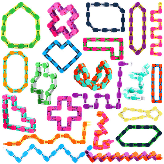 Yunsailing Wacky Tracks 80-piece set in bright colors for creative play and sharing