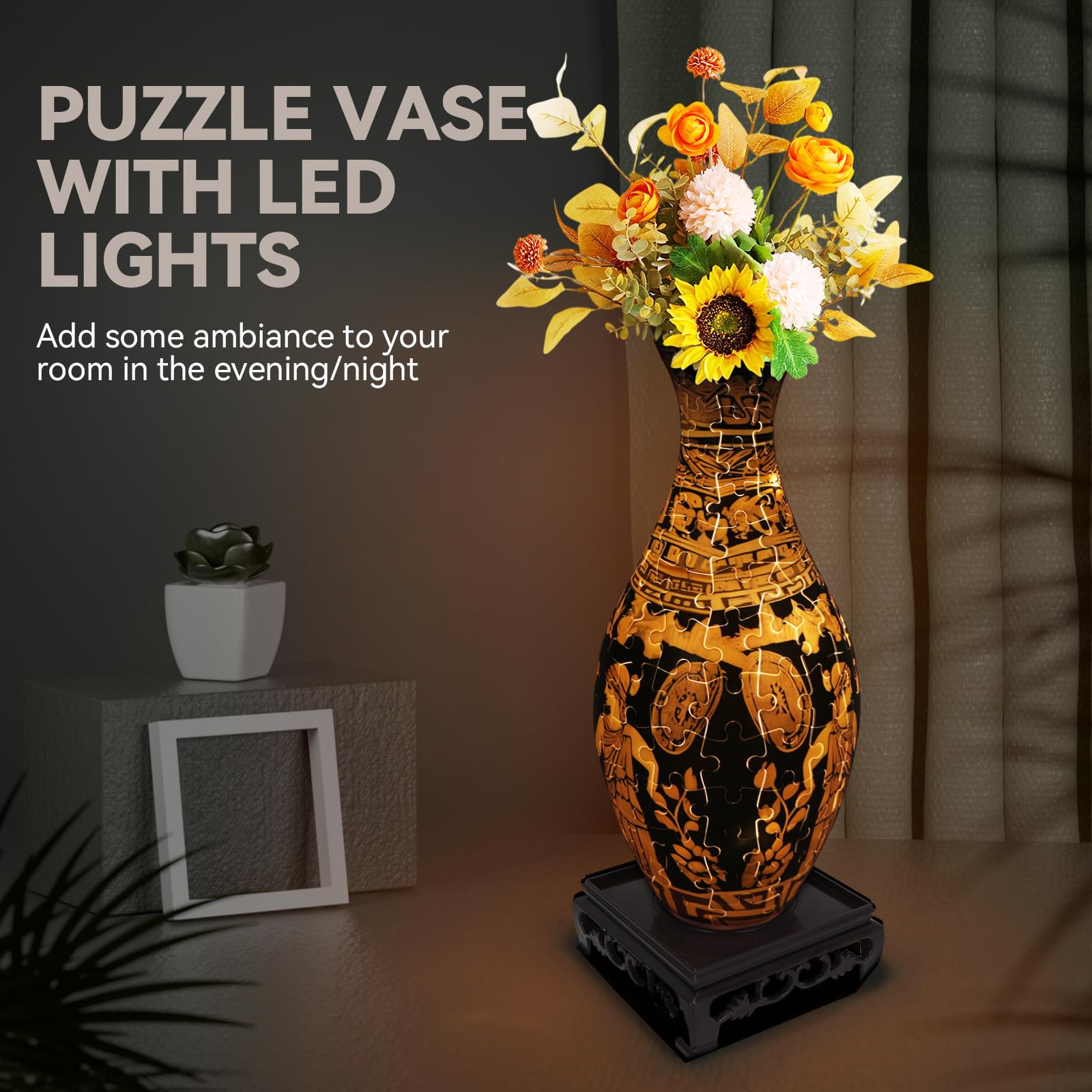 YunSheCSBS 3D puzzle vase assembly demonstrates a challenging DIY project.