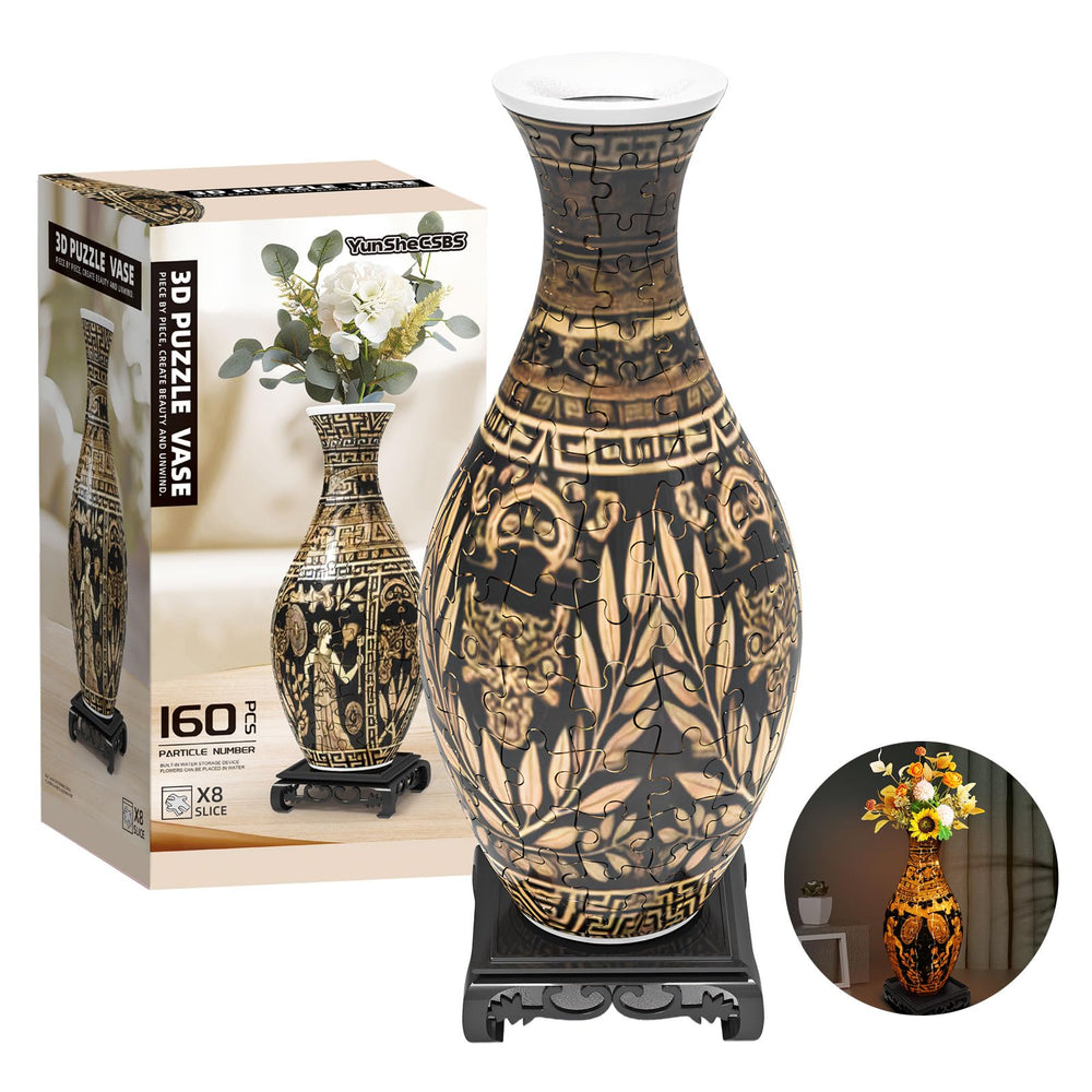 YunSheCSBS 3D puzzle vase LED light for ambient glow.