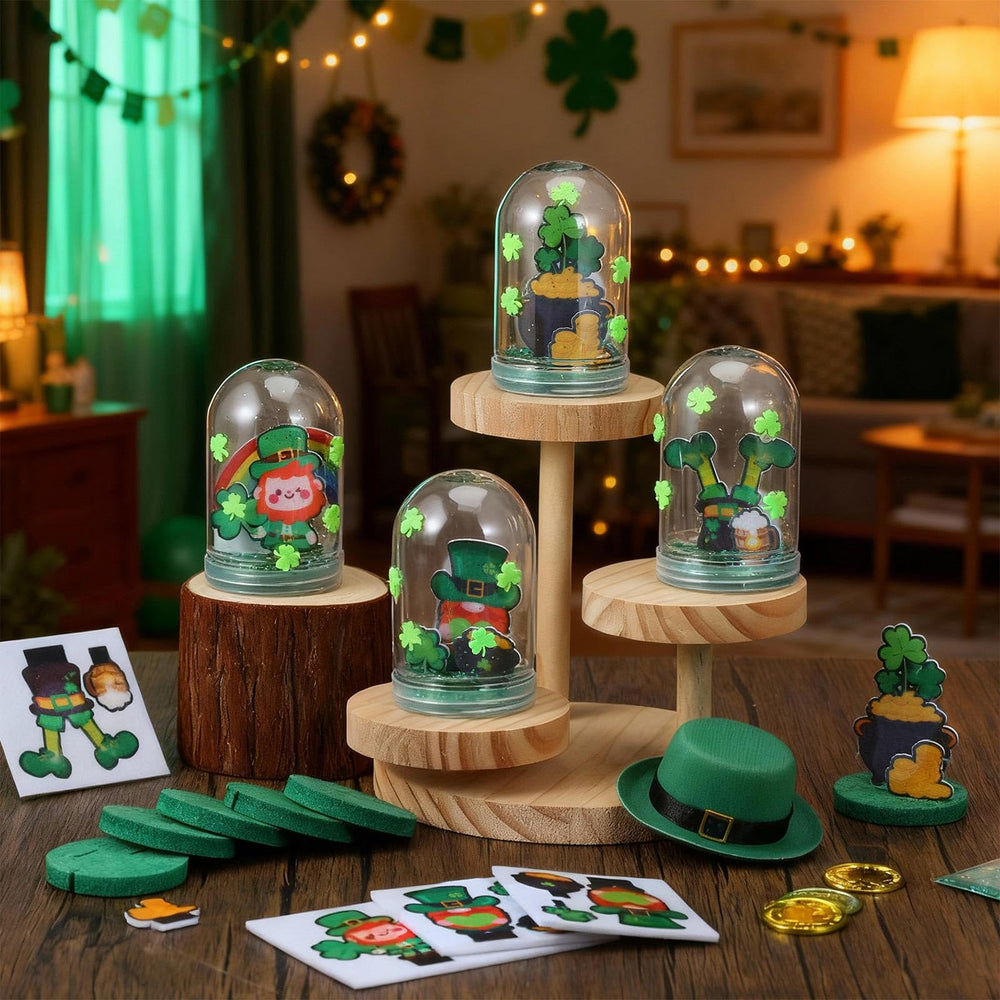 Yuntau leprechaun shamrock snow globe supplies spark festive Irish decor