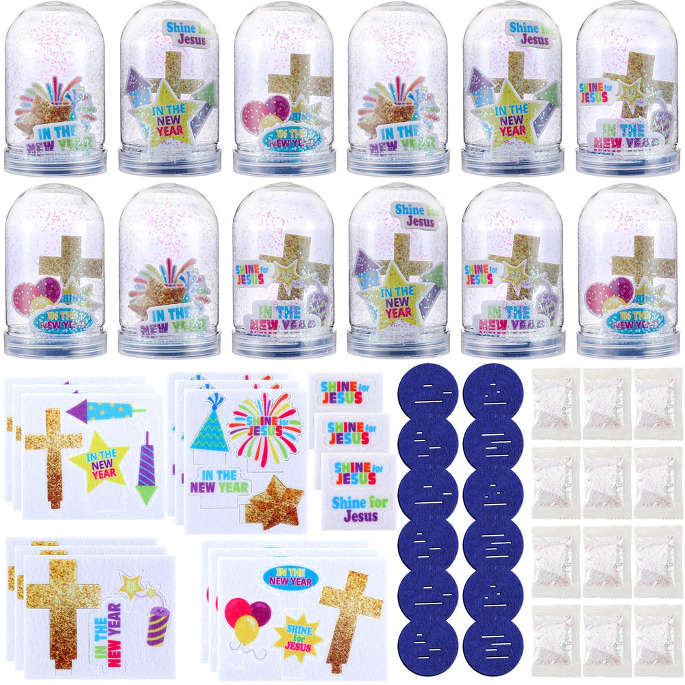 Yuntau snow globe kit: 12 sets package includes for festive crafts and gifts.