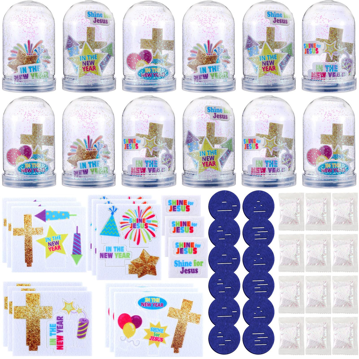 Yuntau snow globe kit: 12 sets package includes for festive crafts and gifts.