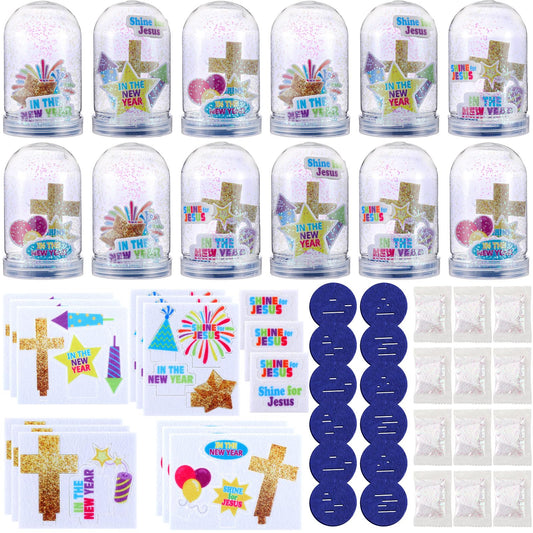 Yuntau snow globe kit: 12 sets package includes for festive crafts and gifts.