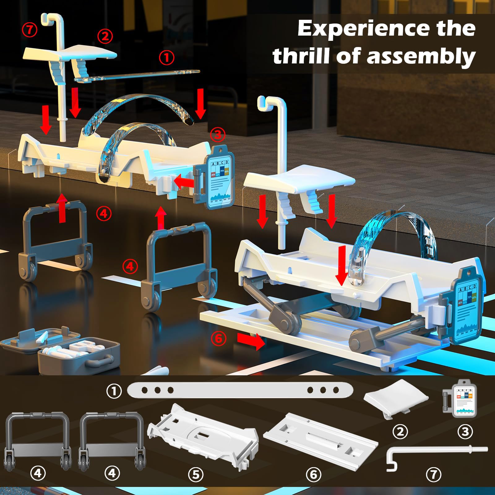 YunWings ambulance toy friction-powered design for easy movement