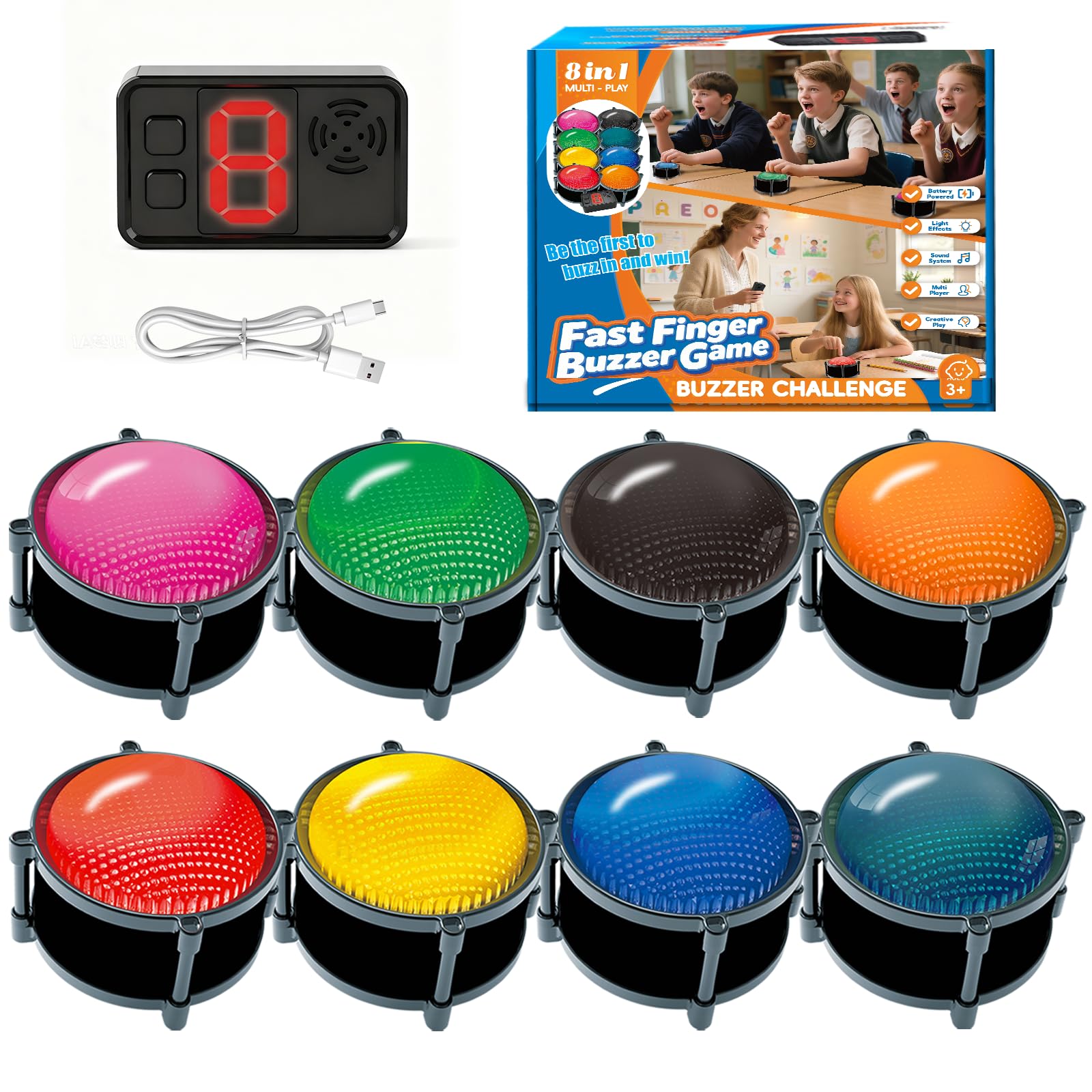 Yunzuiyue 8-buzzer set ready for engaging trivia sessions.
