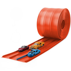 YUOIOYU 3-lane race track assembly enables simultaneous multi-car play.