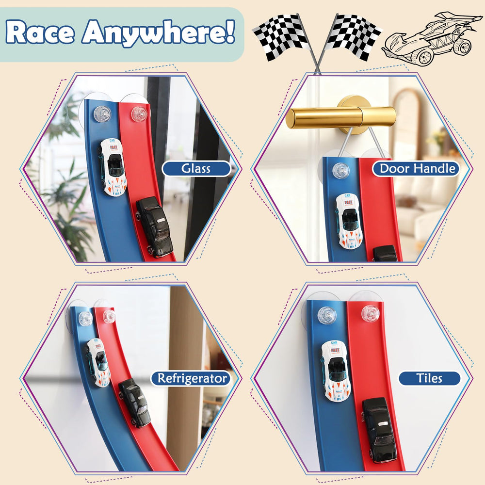 YUOIOYU Flex Tracks compatible with 1/64 scale cars for versatile layouts