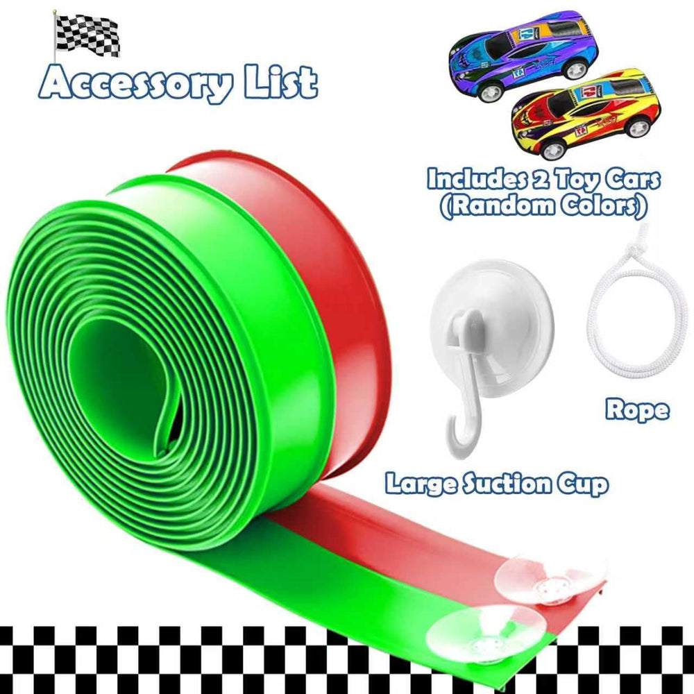 YUOIOYU Flex Tracks can be mounted on a wall for a speed challenge