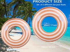 Yuokwer 30-inch orange-striped pool float compact for lighter lounging
