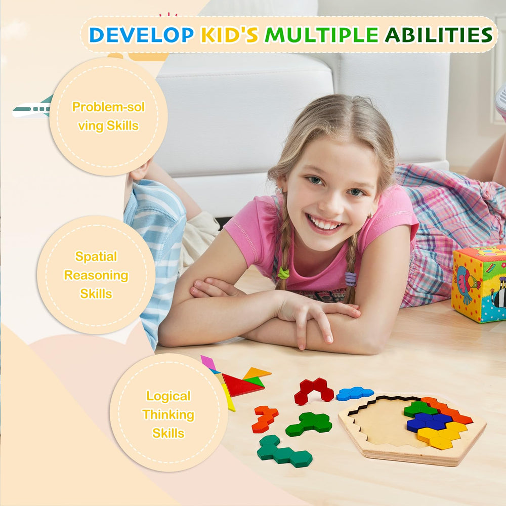 YUQILIN colorful tangrams encourage hand-eye coordination and imaginative problem solving
