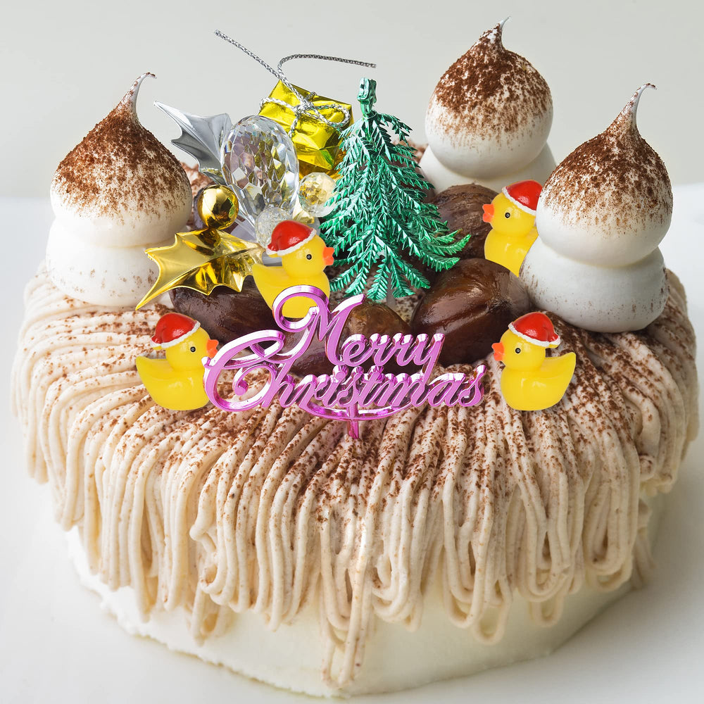 Yuronam dollhouse duck with Christmas hat, small resin miniature