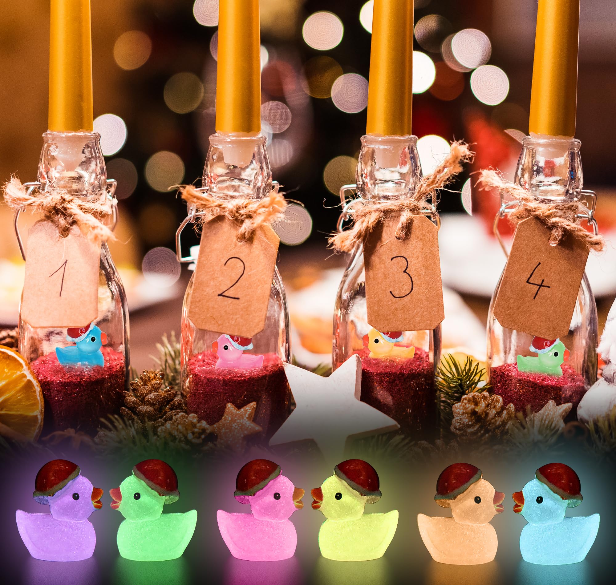 Yuronam glow duck garden decor enhances micro landscapes at dusk.